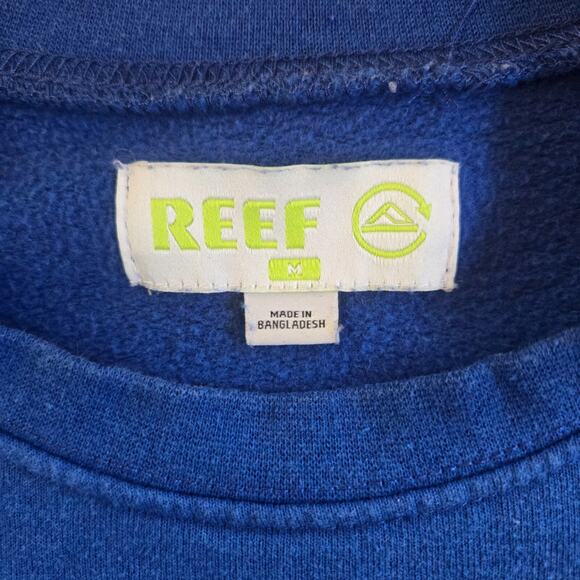 Reef Sweatshirt Medium Blue Crewneck Pullover Graphic Logo Surf Skate Streetwear - Picture 4 of 8